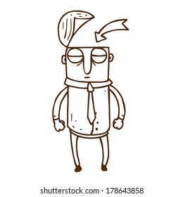 Cute Hand Drawn Vector illustration, black and white outline vector variant.