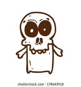 Cute Hand Drawn Vector illustration, black and white outline vector variant.
