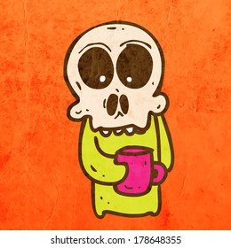 Cute Hand Drawn Vector illustration, Vintage Paper Texture Background