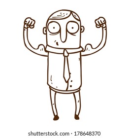 Cute Hand Drawn Vector illustration, black and white outline vector variant.
