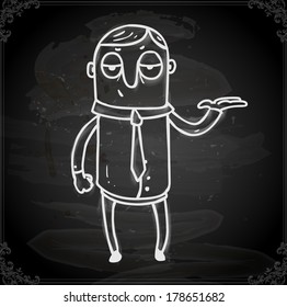 Cute Hand Drawn Vector illustration, Vintage Blackboard Texture Background. Chalkboard illustration variant.