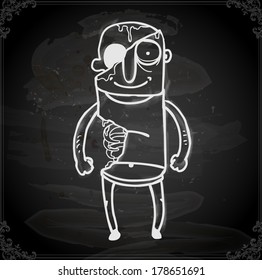 Cute Hand Drawn Vector illustration, Vintage Blackboard Texture Background. Chalkboard illustration variant.