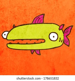 Cute Hand Drawn Vector illustration, Vintage Paper Texture Background 