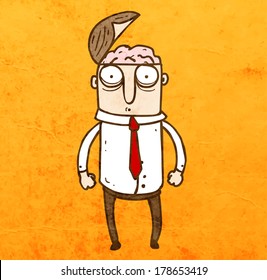 Cute Hand Drawn Vector illustration, Vintage Paper Texture Background