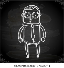Cute Hand Drawn Vector illustration, Vintage Blackboard Texture Background. Chalkboard illustration variant.