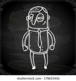 Cute Hand Drawn Vector illustration, Vintage Blackboard Texture Background. Chalkboard illustration variant.