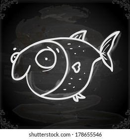 Cute Hand Drawn Vector illustration, Vintage Blackboard Texture Background. Chalkboard illustration variant.