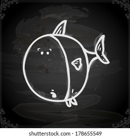 Cute Hand Drawn Vector illustration, Vintage Blackboard Texture Background. Chalkboard illustration variant.