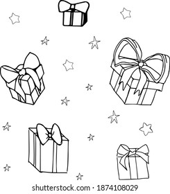 Cute hand drawn vector illustration. Winter elements for greeting cards, posters, stickers and seasonal design. Isolated on white background