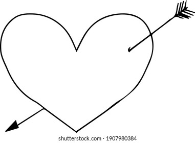 Cute hand drawn vector illustration. Elements for greeting cards, posters, stickers and seasonal design. Isolated on white background. Valentine's Day - Shutterstock ID 1907980384