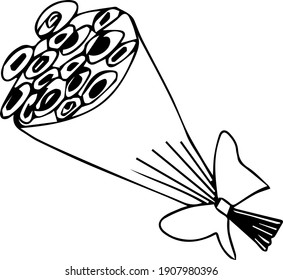 Ilustración vectorial dibujada a mano. Elementos para tarjetas de felicitación, carteles, pegatinas y diseño estacional. Aislado sobre fondo blanco. Día de San Valentín