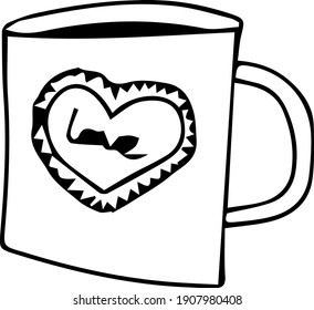 Cute hand drawn vector illustration. Elements for greeting cards, posters, stickers and seasonal design. Isolated on white background. Valentine's Day