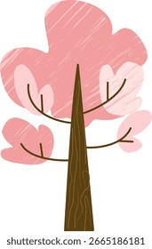 cute hand drawn vector illustration of a pink tree.