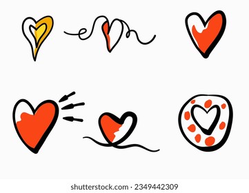 Vector de mano cortada. Amor de arte de línea