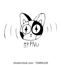 Cute hand drawn vector magic cat