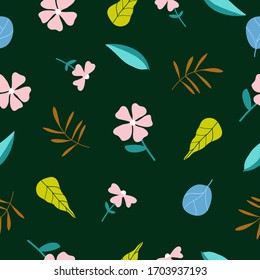 Cute hand drawn vintage spring floral pattern seamless background vector illustration for design
