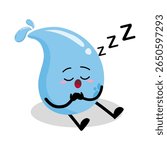 Cute Hand Drawn Water Drop Sleeping