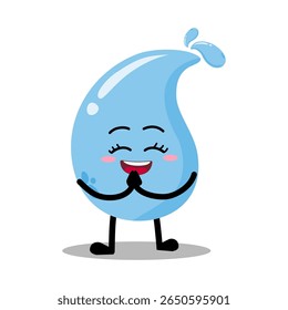 Cute Hand Drawn Water Drop Welcoming and Greeting Expression