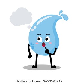 Cute Hand Drawn Water Drop Daydreaming Imagining