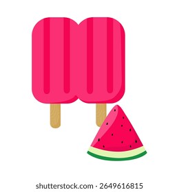 Cute Hand Drawn watermelon Double Popsicle