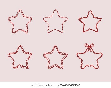 Cute Hand Drawn Whimsical Star Shaped Frames Set Vector Design