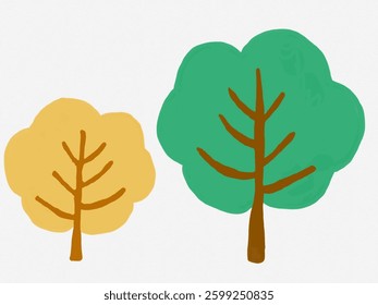 Cute hand drawn wind trees
