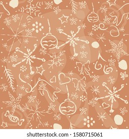 Cute Hand Drawn Winter Pattern. Seamless Pattern. Vector Illustration
