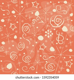 Cute Hand Drawn Winter Pattern. Seamless Pattern. Vector Illustration