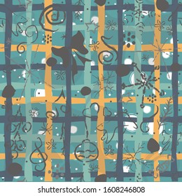 Cute Hand Drawn Winter Pattern. Seamless Texture. Vector Illustration