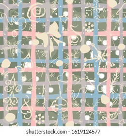 Cute Hand Drawn Winter Pattern. Seamless Pattern. Vector Illustration
