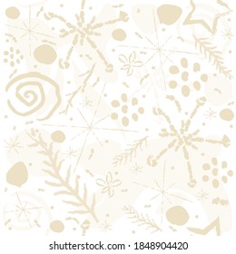 Cute Hand Drawn Winter Pattern. Seamless Pattern. Vector Illustration