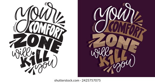 Cute hand dtawn doodle lettering poster, lettering t-shirt design,100% vector image.