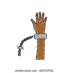 cute hand up with metalic chain