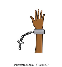 cute hand up with metalic chain
