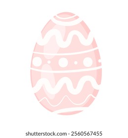 Cute hand painted easter egg isolated on white background. Design elements for easter holiday cards. Pastel easter egg with different patterns