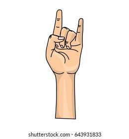 cute hand up with rock symbol