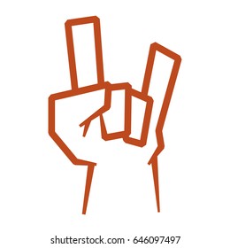 cute hand up with rock symbol