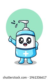 Cute hand sanitizer illustration hand drawing vector