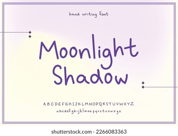 cute hand writing font pen brush vector