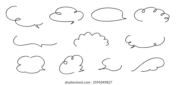 Cute hand-drawn balloon set. Cartoon balloon drawn in pencil.