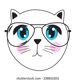 Cute Handdrawn Cat Vector Illustration EPS10