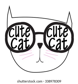 Cute Handdrawn Cat Vector Illustration EPS10