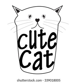 Cute Handdrawn Cat Vector Illustration EPS10