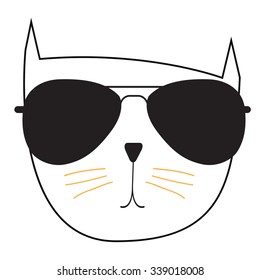 Cute Handdrawn Cat Vector Illustration EPS10