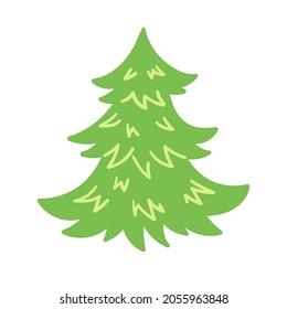 a cute hand-drawn Christmas tree. vector image isolated on a white background