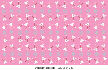 Cute hand-drawn Easter seamless pattern with bunnies, flowers, easter eggs, beautiful background, great for Easter Cards,