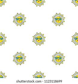 Cute hand-drawn endless doodle pattern with suns.