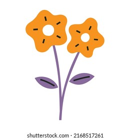 Cute Hand-drawn Flowers Vector Illustration