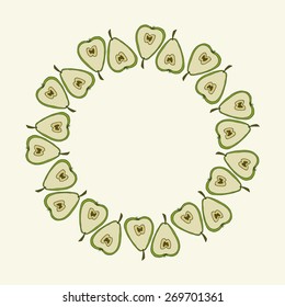Cute Hand-drawn Frame with Pears