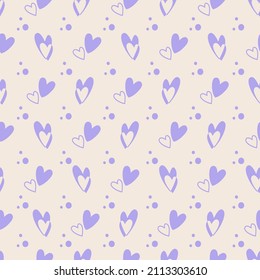 Cortos corazones dibujados a mano con un fondo impecable. Bonito fondo romántico, genial para el Día de San Valentín y el Día de la Madre, carteles, textiles, papel tapiz. Diseño de vectores